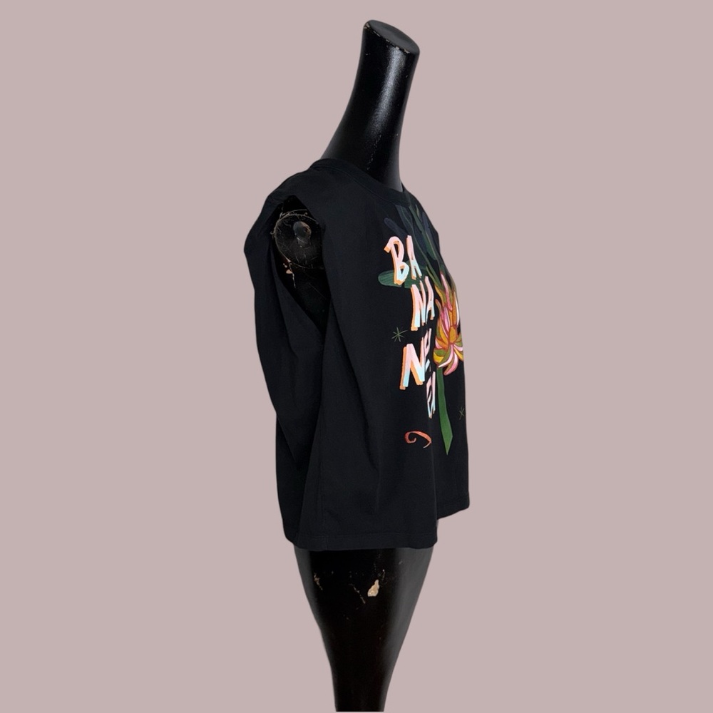 Farm Rio Black Graphic Women's Top - Picture 4 of 9
